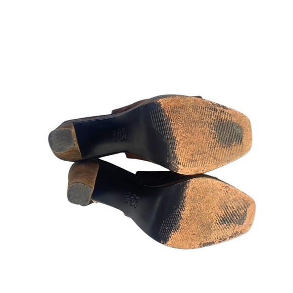 Michael Michael Kors Women's Suede High Heel Peep Toe Sandals Tan Brown S… - Picture 6 of 9